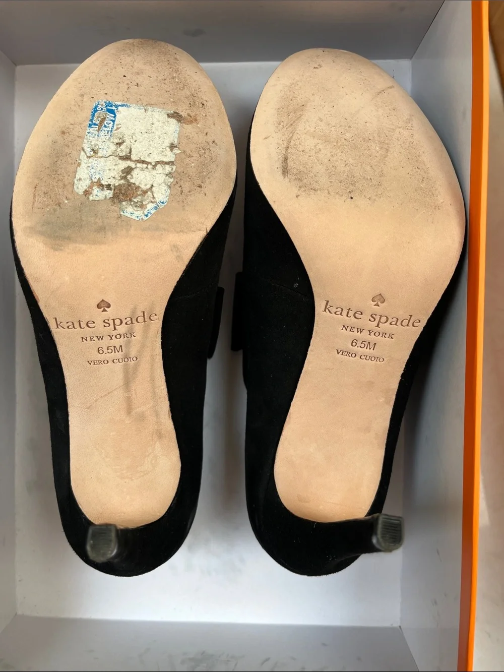 kate spade Black Suede Bow Mary Jane Heels